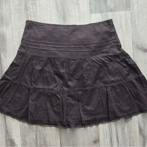100% cotton dark brown y2k whimsy skirt
